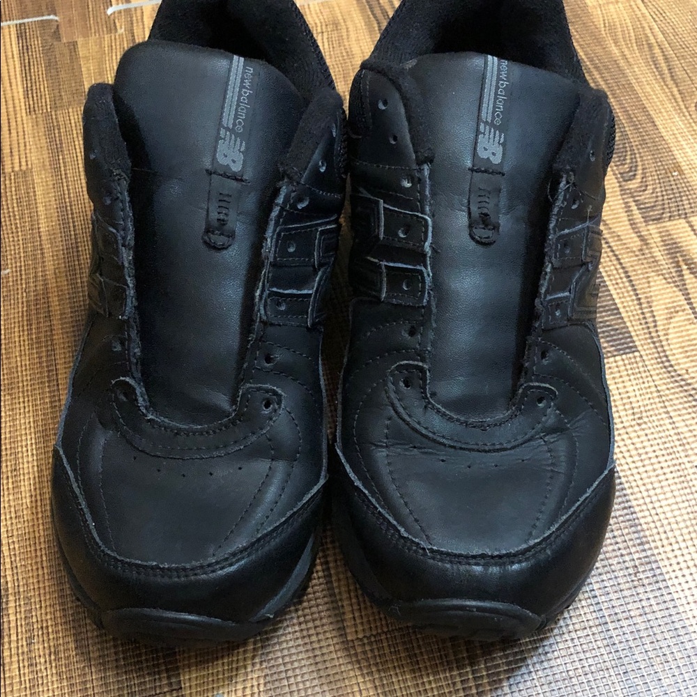 New Balance Black Leather Athletic Sneakers